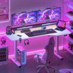 Bureau assis-debout électrique 180×80 cm 4 pieds