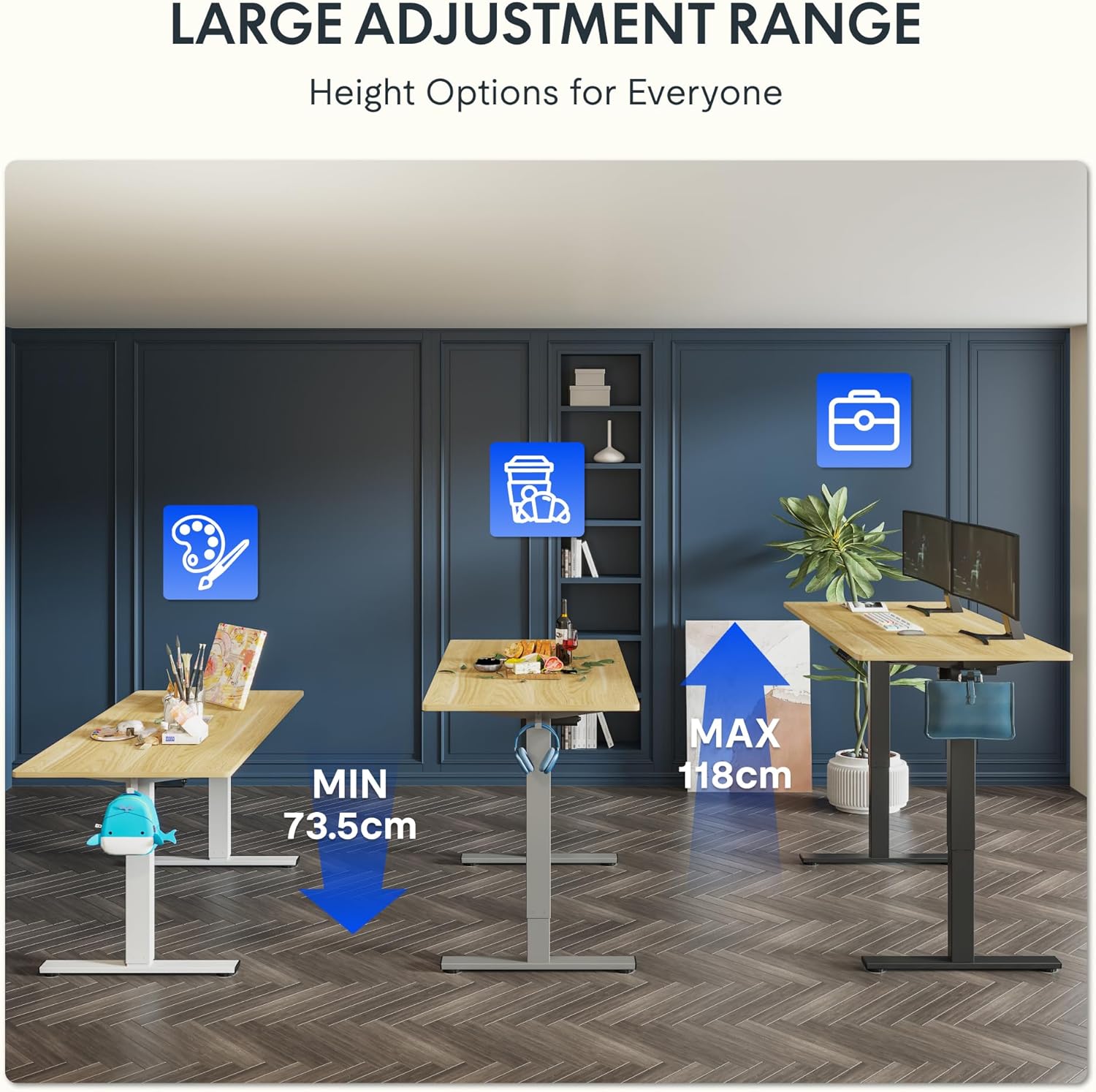 Bureau assis-debout électrique 160×80 cm