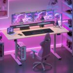 Bureau assis-debout électrique 180×80 cm 4 pieds