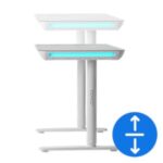 Bureau électrique réglable avec plateau verre 120×60 cm hauteur 72–118 cm et ports USB