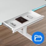 Bureau électrique réglable avec plateau verre 120×60 cm hauteur 72–118 cm et ports USB