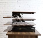 Bureau électrique réglable en hauteur AirLIFT 121×61 cm – verre trempé, 73–120 cm, 2 moteurs