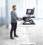 Bureau électrique réglable en hauteur AirLIFT 121×61 cm – verre trempé, 73–120 cm, 2 moteurs