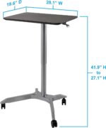 Bureau électrique réglable en hauteur AirLIFT 121×61 cm – verre trempé, 73–120 cm, 2 moteurs