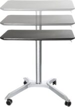 Bureau électrique réglable en hauteur AirLIFT 121×61 cm – verre trempé, 73–120 cm, 2 moteurs