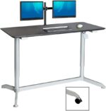 Bureau électrique réglable en hauteur AirLIFT 121×61 cm – verre trempé, 73–120 cm, 2 moteurs