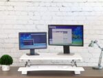 Bureau électrique réglable en hauteur AirLIFT 121×61 cm – verre trempé, 73–120 cm, 2 moteurs