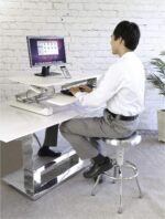 Bureau électrique réglable en hauteur AirLIFT 121×61 cm – verre trempé, 73–120 cm, 2 moteurs