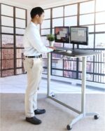 Bureau électrique réglable en hauteur AirLIFT 121×61 cm – verre trempé, 73–120 cm, 2 moteurs