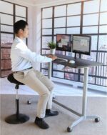 Bureau électrique réglable en hauteur AirLIFT 121×61 cm – verre trempé, 73–120 cm, 2 moteurs