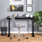 Bureau électrique réglable en hauteur AirLIFT 121×61 cm – verre trempé, 73–120 cm, 2 moteurs