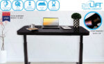 Bureau électrique réglable en hauteur AirLIFT 121×61 cm – verre trempé, 73–120 cm, 2 moteurs