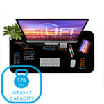 Bureau électrique réglable en hauteur AirLIFT 121×61 cm – verre trempé, 73–120 cm, 2 moteurs