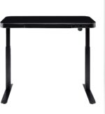 Bureau électrique réglable en hauteur AirLIFT 121×61 cm – verre trempé, 73–120 cm, 2 moteurs