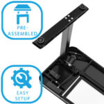 Bureau électrique réglable en hauteur AirLIFT 121×61 cm – verre trempé, 73–120 cm, 2 moteurs