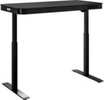 Bureau électrique réglable en hauteur AirLIFT 121×61 cm – verre trempé, 73–120 cm, 2 moteurs