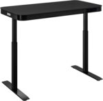 Bureau électrique réglable en hauteur AirLIFT 121×61 cm – verre trempé, 73–120 cm, 2 moteurs