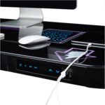 Bureau électrique réglable en hauteur AirLIFT 121×61 cm – verre trempé, 73–120 cm, 2 moteurs