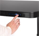 Bureau électrique réglable en hauteur AirLIFT 121×61 cm – verre trempé, 73–120 cm, 2 moteurs