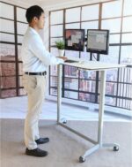 Bureau électrique réglable en hauteur AirLIFT 121×61 cm – verre trempé, 73–120 cm, 2 moteurs