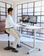 Bureau électrique réglable en hauteur AirLIFT 121×61 cm – verre trempé, 73–120 cm, 2 moteurs