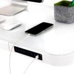 Bureau électrique réglable en hauteur AirLIFT 121×61 cm – verre trempé, 73–120 cm, 2 moteurs