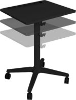 Bureau électrique réglable en hauteur AirLIFT 121×61 cm – verre trempé, 73–120 cm, 2 moteurs