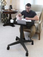 Bureau électrique réglable en hauteur AirLIFT 121×61 cm – verre trempé, 73–120 cm, 2 moteurs