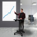 Bureau électrique réglable en hauteur AirLIFT 121×61 cm – verre trempé, 73–120 cm, 2 moteurs