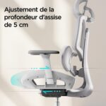 Chaise de bureau E3 Air avec soutien lombaire 3 zones