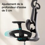 Chaise de bureau E3 Air avec soutien lombaire 3 zones