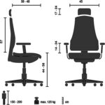 Chaise de bureau Bicolore High mécanisme Donati accoudoirs 4D