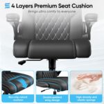 Chaise de bureau appuie-tête réglable accoudoirs rabattables