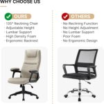 Chaise de bureau EUREKA ERGONOMIC gris dossier incurvé appui-tête réglable