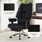 Chaise de bureau avec repose-pieds dossier en maille, inclinaison 90–135°