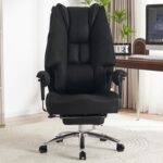 Chaise de bureau avec repose-pieds dossier en maille, inclinaison 90–135°