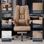 Chaise de bureau avec repose-pieds dossier en maille, inclinaison 90–135°