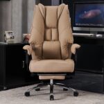 Chaise de bureau avec repose-pieds dossier en maille, inclinaison 90–135°