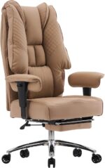 Chaise de bureau avec repose-pieds dossier en maille, inclinaison 90–135°