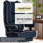 Chaise de bureau avec repose-pieds dossier en maille, inclinaison 90–135°