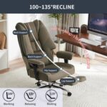 Chaise de bureau avec repose-pieds dossier en maille, inclinaison 90–135°