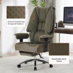 Chaise de bureau avec repose-pieds dossier en maille, inclinaison 90–135°