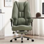 Chaise de bureau avec repose-pieds dossier en maille, inclinaison 90–135°