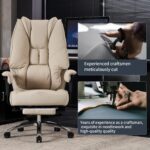 Chaise de bureau avec repose-pieds dossier en maille, inclinaison 90–135°