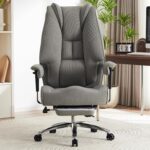 Chaise de bureau avec repose-pieds dossier en maille, inclinaison 90–135°