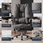 Chaise de bureau avec repose-pieds dossier en maille, inclinaison 90–135°