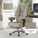 Chaise de bureau avec repose-pieds dossier en maille, inclinaison 90–135°