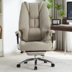 Chaise de bureau avec repose-pieds dossier en maille, inclinaison 90–135°