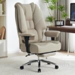 Chaise de bureau avec repose-pieds dossier en maille, inclinaison 90–135°