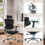 Chaise de bureau en cuir ERGOHUMAN GEN2 accoudoirs 5D charge 120 kg